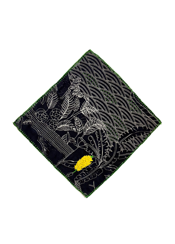 Black with full print and embroidery